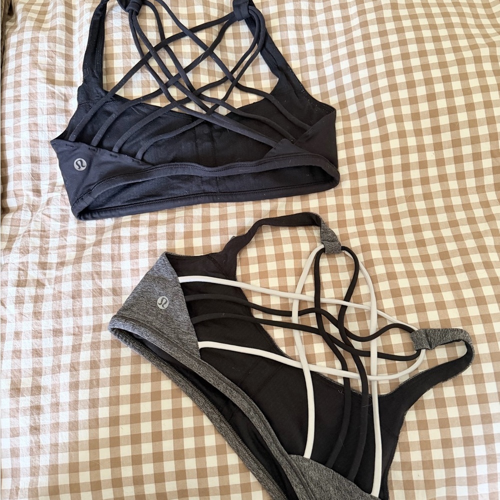 lululemon athletica Strappy Sports Bras in Black and Gray